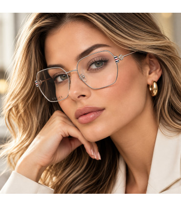 Gucci GG12850 002-Damskie Okulary , Oprawki Srebne