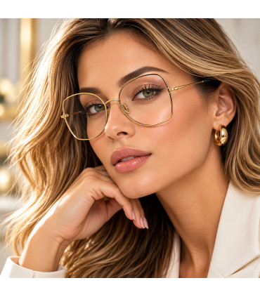 Tom Ford TF 6049-B ECO 028-Damskie Okulary , Oprawki Złote
