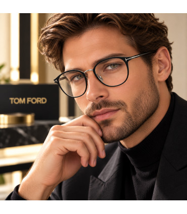 Tom Ford TF5528-B 001 UNISEX Okulary , Oprawki Czarne