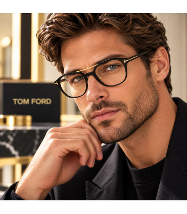 Tom Ford TF5412 001 Męskie Okulary , Oprawki Czarne